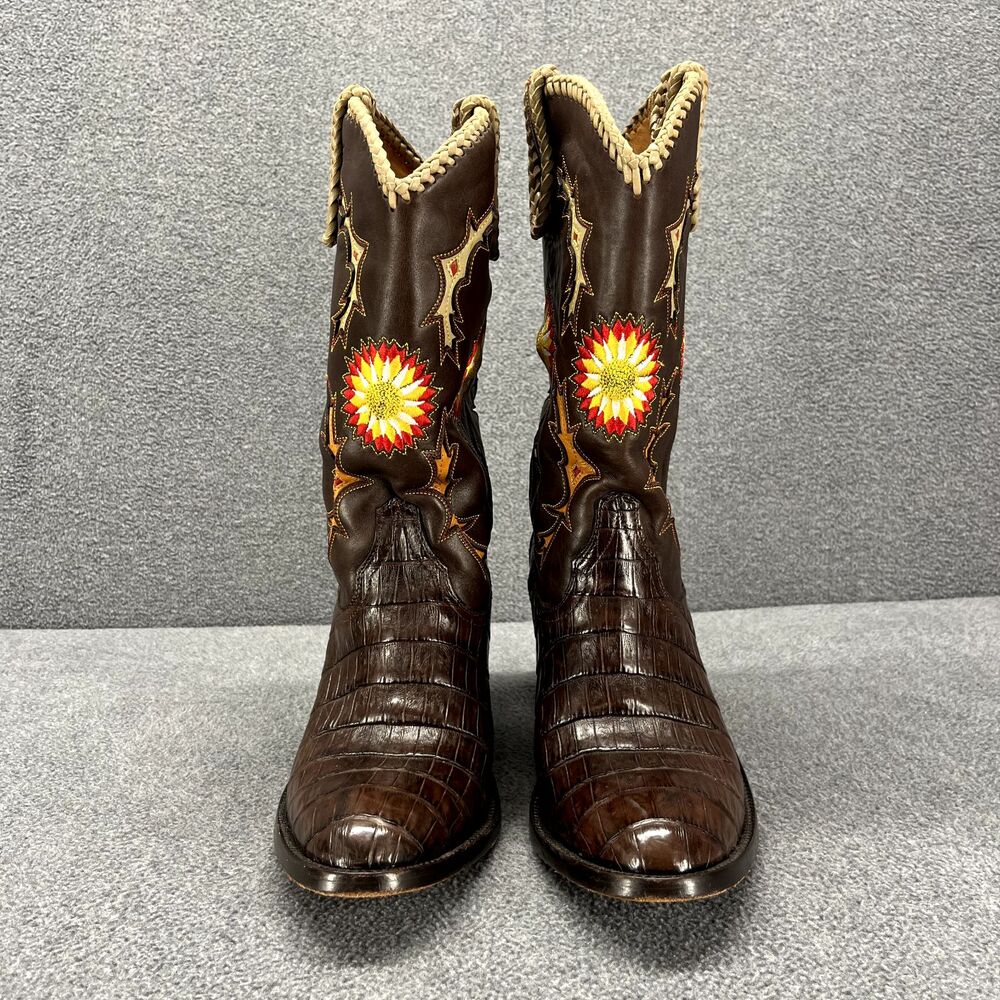 Frye Boots Womens 8.5 B Hope Limited Edition Brown Floral Embroidery Western - Picture 4 of 16
